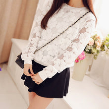 New Casual Round Neck Hedging Sweatshirt Women Lace Hollow Out Hoodies Loose All-Match Bottoming Sudaderas Plus Size J4U66