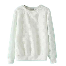 New Casual Round Neck Hedging Sweatshirt Women Lace Hollow Out Hoodies Loose All-Match Bottoming Sudaderas Plus Size J4U66