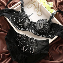 New Fashion Transparent Sexy Bra and Panty Set Plus size Women Lace Ultra-thin Blue Underwear Sets 32-38B J4U66