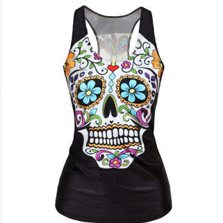 Tanks & Camis RIBS 3D Vest Tops Skull Bone Camisole Sexy Tank J4U66