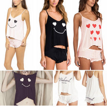 New Funny pajamas Casual Sleepwear Women's Fashion Cotton Blended Shirt + Shorts Pants J4U66