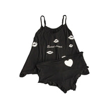 New Funny pajamas Casual Sleepwear Women's Fashion Cotton Blended Shirt + Shorts Pants J4U66