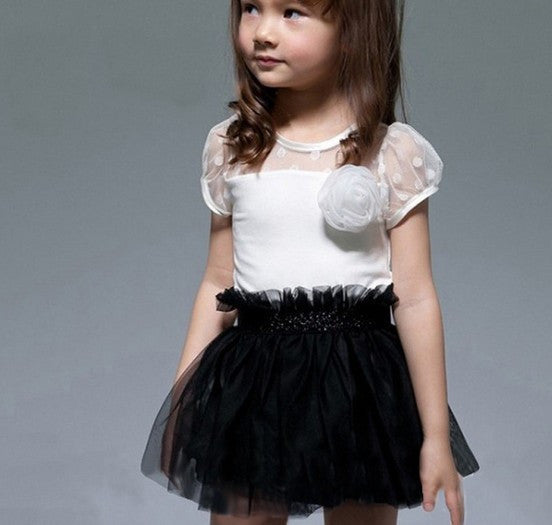 kids girls clothing sets dress princess tutu dresses flower baby lace gauze one piece J4U66