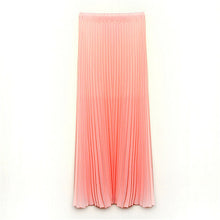 long chiffon skirts candy color pleated maxi womens skirts J4U66