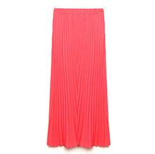 long chiffon skirts candy color pleated maxi womens skirts J4U66