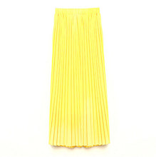 long chiffon skirts candy color pleated maxi womens skirts J4U66