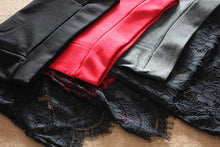 Women Skirt Lace Stretch Office Stretch Black Pencil Skirts J4U66