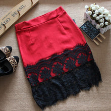 Women Skirt Lace Stretch Office Stretch Black Pencil Skirts J4U66