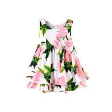New Sleeveless Ball Gown Girl Dress Print Bow Baby Dress Girls Clothes Children Dresses 2-6 Years J4U66