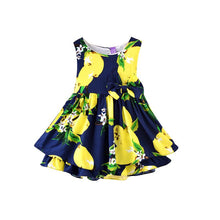 New Sleeveless Ball Gown Girl Dress Print Bow Baby Dress Girls Clothes Children Dresses 2-6 Years J4U66
