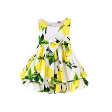 New Sleeveless Ball Gown Girl Dress Print Bow Baby Dress Girls Clothes Children Dresses 2-6 Years J4U66