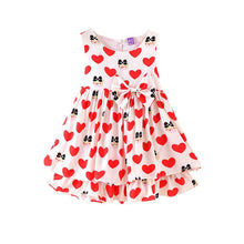New Sleeveless Ball Gown Girl Dress Print Bow Baby Dress Girls Clothes Children Dresses 2-6 Years J4U66