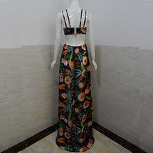 New Women Fashion Sexy Print Chiffion Dress Backless Boho Halter Maxi Beach Hollow Out Wrap Party Dresses J4U66