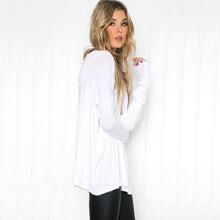 women loose t-shirts o neck batwing sleeve casual t-shirts women cotton tops plus size blusa black white J4U66