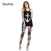 Women Flower Print Leggings High Elastic Ink And Wash Painting Slim Pants J4U66