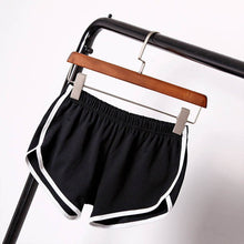 women cotton blend shorts 4 colors contrast binding side split elastic waist patchworf casual shorts J4U66
