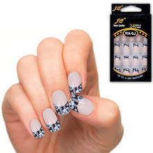 patterns acrylic  nail tips false french nails full 24pcss J4U66