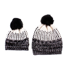 2Pcs 5 Colors Mother Baby Crochet Hats Toddler Kids Boys Girls Knitted Beanie Hat Children Adult Warm Pompon Caps J4U66