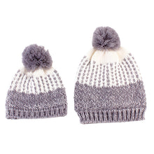 2Pcs 5 Colors Mother Baby Crochet Hats Toddler Kids Boys Girls Knitted Beanie Hat Children Adult Warm Pompon Caps J4U66