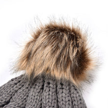 2Pcs Mother Kids Child Baby Warm Knit Beanie Pom Hat Crochet Ski Cap 6 Colors J4U66