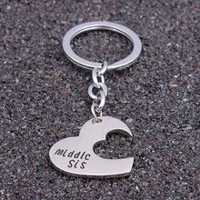 3pc Family Charm Keyring Big Middle Little Sis Sister Heart Keychains Women Girl Friends  J4U66