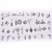 40Pcs Bulk Tibetan Style Alloy Pendants Conch shells Sea Star anchor Mix Pendants Charms DIY Jewelry J4U66