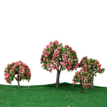 4pcs plastic trees model white and pink flower trees model train layout garden scenery diorama miniature model toys J4U66