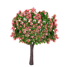 4pcs plastic trees model white and pink flower trees model train layout garden scenery diorama miniature model toys J4U66