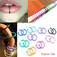 And Clip on Boby Nose Lip Ear Piercing Rings Clip Punk Goth False Clip Earrings J4U66