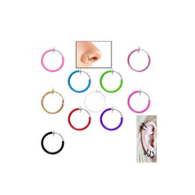 And Clip on Boby Nose Lip Ear Piercing Rings Clip Punk Goth False Clip Earrings J4U66