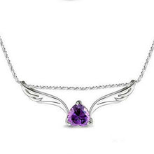Angle Wing Heart Pendant Necklace Rhinestone Crystal Necklace Women Jewelry 2 Color J4U66
