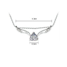 Angle Wing Heart Pendant Necklace Rhinestone Crystal Necklace Women Jewelry 2 Color J4U66