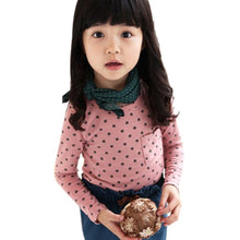 Arival Toddler Baby Girls Blouse Polka Dot Long Sleeve Shirt Tops Blouse Casual Cotton Kids Clothes J4U66
