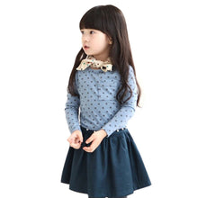 Arival Toddler Baby Girls Blouse Polka Dot Long Sleeve Shirt Tops Blouse Casual Cotton Kids Clothes J4U66