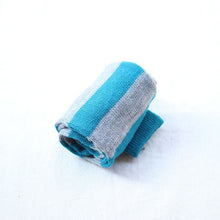 children baby boy girl japanese style striped cotton leg warmers blue knee pads high socks J4U66