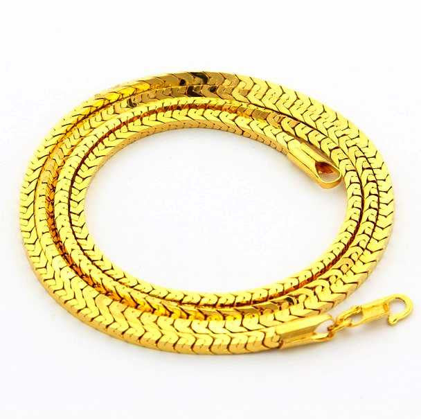 24k gp gold plated 3mm necklace mens women yellow gold golden jewelry necklace yhdn051 J4U66