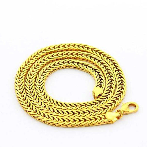 24k gp gold plated 5 mm necklace mens women yellow gold golden jewelry necklace yhdn04 J4U66