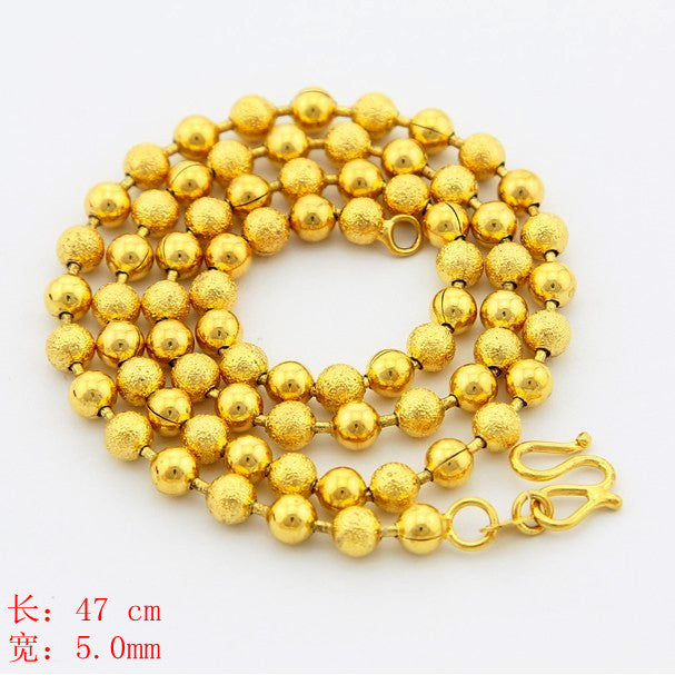 24k gp gold plated 5mm necklace mens women yellow gold golden jewelry necklace yhdn050 J4U66