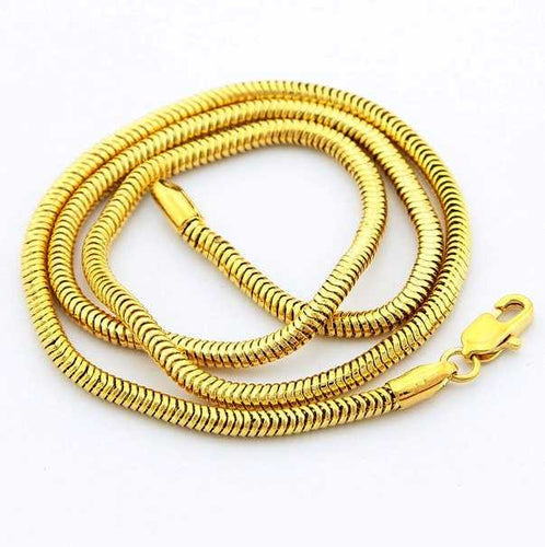 24k gp gold plated necklace mens women yellow gold golden jewelry necklace yhdn052 J4U66