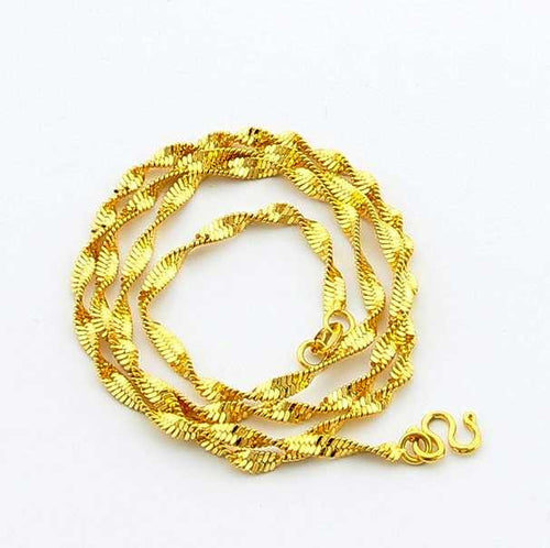 24k gp gold plated necklace mens women yellow gold golden jewelry necklace yhdn071 J4U66