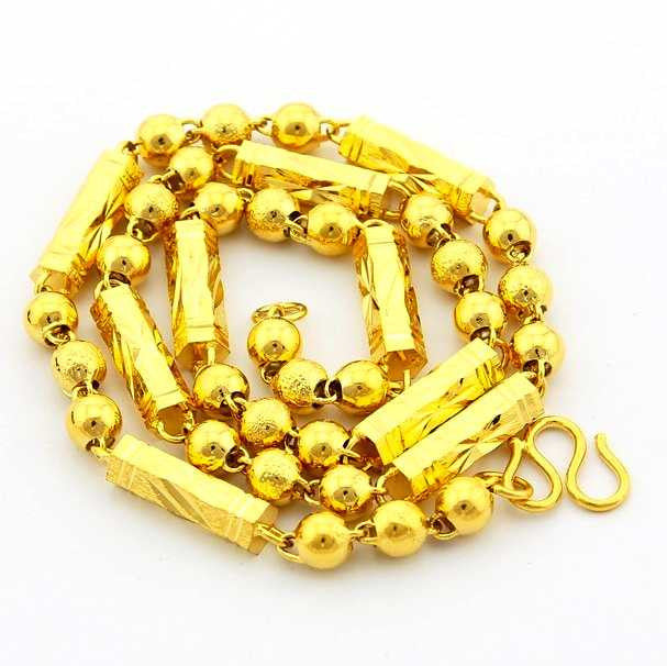 24k gp gold plated necklace mens women yellow gold golden jewelry necklace yhdn053 J4U66