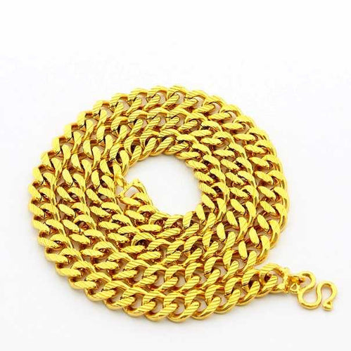 24k gp gold plated necklace mens women yellow gold golden jewelry necklace yhdn03 J4U66