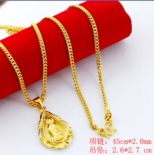 24k gp gold plated necklace mens women yellow gold golden jewelry necklace yhdn023 J4U66