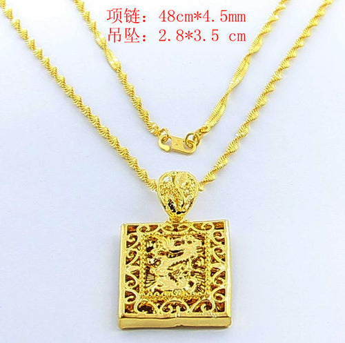 24k gp gold plated necklace mens women yellow gold golden jewelry necklace yhdn042 J4U66