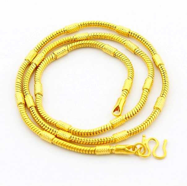 24k gp gold plated necklace mens women yellow gold golden jewelry necklace yhdn054 J4U66