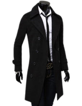 Fashion Warm Men Trench Double Breasted Overcoat Long Jackets Outwear Top  J4U66
