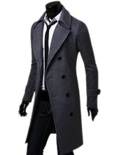 Fashion Warm Men Trench Double Breasted Overcoat Long Jackets Outwear Top  J4U66