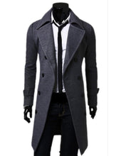 Fashion Warm Men Trench Double Breasted Overcoat Long Jackets Outwear Top  J4U66