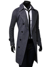 Fashion Warm Men Trench Double Breasted Overcoat Long Jackets Outwear Top  J4U66