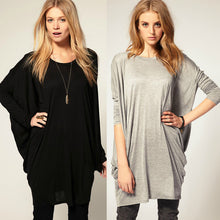 chic women over size t-shirts batwing long sleeve knit loose tops shirt casual shirts J4U66